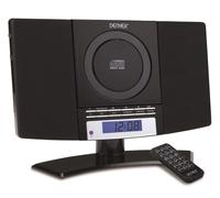 Denver MC-5220 noir Lecteur CD sur pied avec radio FM, horloge avec fonction réveil et télécommande