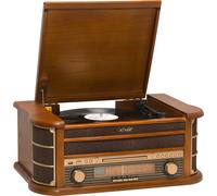 Denver MCR-50 Tourne-disque et CD compact rétro, 3W, CD, bois