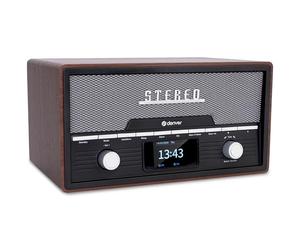 Denver MDA-525DW Micro-chaîne Dab+/FM avec CD, Bluetooth, USB, AUX, écran TFT, 2 x 5 W RMS, Bois foncé