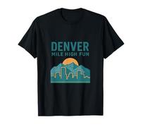 Denver Mille High Fun Colorado Pride Mountain Graphic T-Shirt