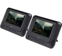 Denver MTW-793 Lecteur DVD portable 17.78 cm 7 pouces CEE: D (A - G) fonctionnement sur batterie, avec câble de connexion Auto 12 V, avec écran secondaire noir