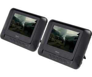 Denver MTW-793 Lecteur DVD portable 17.78 cm 7 pouces CEE: D (A - G) fonctionnement sur batterie, avec câble de connexion Auto 12 V, avec écran secondaire noir