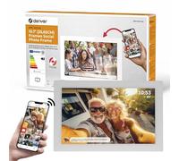 Denver PFF-1037W Cadre Photo numérique Wi-FI FRAMEO 10,1 Pouces, écran Tactile IPS 1280 x 800, mémoire 16 Go, Application iOS/Android, Blanc