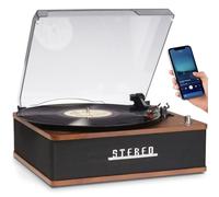 Denver Platine Vinyle Bluetooth avec Haut-Parleurs Intégrés | Platine vinyle Bluetooth : 33/45/78 tours, haut-parleurs intégrés, auto-stop et sortie Line-Out
