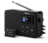 Denver Radio Dab Plus Portable, Bluetooth 5.0, Batterie 1900 mAh, FM | Radio DAB, FM, Bluetooth, Batterie rechargeable, Ecran couleur, Double alarme, AUX, USB C