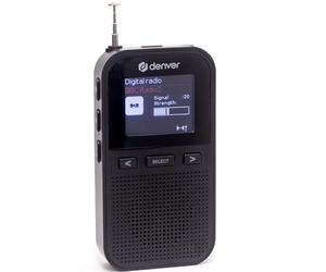 Denver Radio portable DAB de poche - Radios numériques DAB Plus avec radio FM rechargeable, haut-parleur et prise casque - Mini petites radios pour une utilisation personnelle portable alimentée par
