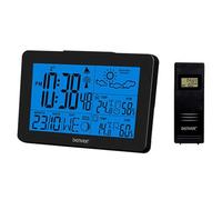 Denver Station météo WS-530BLACK. Thermomètre hygromètre numérique pour la mesure de la température et de l'humidité intérieure/extérieure. Fonction horloge et fonction réveil Noir Taille Unique