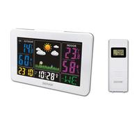 Denver Station météo WS-540 – Thermo‑hygromètre numérique, horloge/réveil, intérieur/extérieur, Blanc