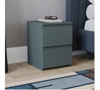 Denver Table de Chevet 2 Tiroirs Vert Meuble Cabinet Commode Chambre Moderne