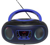 Denver TCL-212BT BLUE Lecteur de CD Portable Boombox. Radio FM. Bluetooth. 4W. Entrée AUX. Lecture MP3 Via USB Bleu