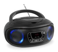 Denver Lecteur CD Portable TCL-212BTGREY – Boombox Bluetooth, Radio FM, MP3 USB, AUX, 4W Noir/Gris