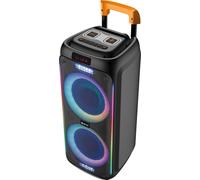 Denver TSP-456 Haut-parleur mobile Bluetooth sur roulettes - 600W avec effets lumineux LED, double woofer 8", fonction TWS