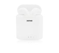 Denver Écouteurs intra-auriculaires TWE-36 Bluetooth stéréo boîtier de charge blanc