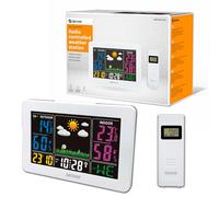 Denver Station météo WS-540 – Thermo‑hygromètre numérique, horloge/réveil, intérieur/extérieur, Blanc