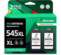Denvoer PG 545 XL PG 545XL Noir Cartouches d'encre Remplacement pour Canon 545 XL PG545 pour Canon Pixma TS3350 TS3450 TS3150 MG2550 TR4650 MG2550S MG2555 TS3451 TS3452 MG2950 MG3050 TR4651(2 Noir)