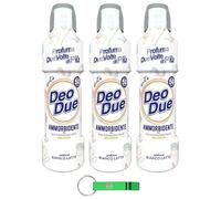 DEO DUE Adoucissant blanc laiteux - Assouplissant concentré, idéal pour tous les vêtements, 50 lavages, 3 x 1 litre + porte-clés Beni Culinari