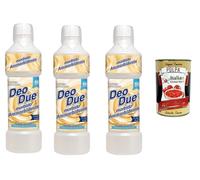 Déo Due Ammorbidente Concentrato Fleur Blanche 3 x 1 l Adoucissant concentré Parfum de linge longue durée pour tous les textiles, vêtements, serviettes + Italian Gourmet Polpa
