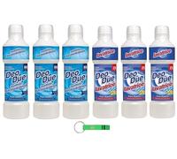 DEO DUE Fiori Azzurri Pack de test 3 x lessive 1 l + 3 x adoucissant concentré 1 l + Beni Culinari Porte-clés gratuit