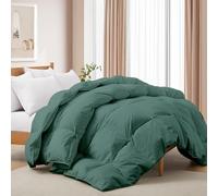 Deodar Couette 135x200 | 4 Saisons pour Lit 1 Personne | 420 GR/m² Rembourrage en Duvet et Plumes d'oie Blancs | 100% Coton Housse | Lavable | Certifié Öko-Tex et RDS | Vert
