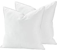 Deodar Oreiller en Plume d'oie 80x80, Lot de 2 Oreillers avec 1KG de Duvet de Plume d'oie Naturelle, Housse 100% Coton, Lavable, Certifié Öko-Tex et RDS, Coussins Décoratifs pour Lit Canapé Hôtel
