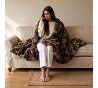 Deodar Plaid Douillet de Luxe Bubble, Aspect Fourrure de Lapin, Couverture Double Face en Velours Cristal, Ultra-Douce et Moelleuse, Couverture Chaude pour canapé et lit, Gris Blanc, 150 x 200 cm