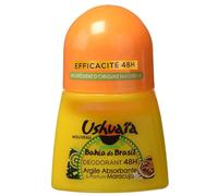 Ushuaïa - Déodorant Femme Bille Bahia Do Brasil Argile Absorbante & Parfum Maracuja Efficacité 48h - 50 ml - Lot de 3