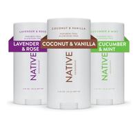 Déodorant Native aux ingrédients d'origine naturelle. Contrôle des odeurs pendant 72 heures. Déodorant pour hommes et femmes sans aluminium, au b