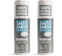 Déodorant naturel à bille pour hommes de Salt of the Earth, Pure Armour Vétiver & Agrumes - Végan, certifié Leaping Bunny, fabriqué au Royaume-Uni - 75ml (Lot de 2)