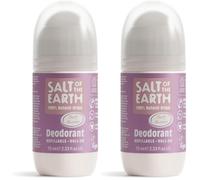 Déodorant naturel à bille Salt of the Earth, fleur de pivoine - Rechargeable, vegan, certifié Leaping Bunny, fabriqué au Royaume-Uni - 75 ml (Lot de 2)