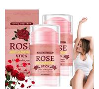 Déodorant naturel en stick à la rose, 72 heures de contrôle des odeurs pour la peau, pour les aisselles et les pieds, Roll-On compact pour le sac de sport et les voyages (2PCS)