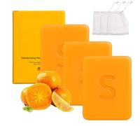 Deodorizing Persimmon Soap, Japanese Persimmon Soap, Bar for Body Odor & Old People Smell, Natural Moisturizing Cleanser for Face and Body (3 Pcs)