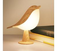 Deogos Petite lampe de bureau, lampe de chevet en forme d'oiseau avec 3 températures de couleur et capteur tactile, veilleuse sans fil pour enfants avec batterie rechargeable pour chambre à coucher,