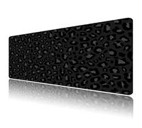 Deokke Tapis de Souris,Grand Tapis Souris Gaming (80x40cm) avec Base Antidérapante surface lisse et imperméable,design mignon pour les gamers,le travail et le bureau (G3-Imprimé léopard noir)