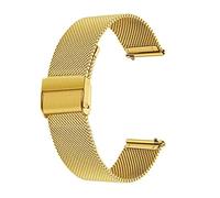 Deolven Bracelet de Montre Metal pour Homme Femme,Bracelet de Montre pour Montre Connectée et Montre Traditionnelle Dégagement Rapide 20mm Doré