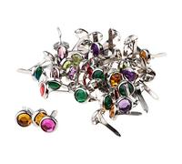 Deolven Mini Attaches,100 Multicolores Pack Mini Brads en Métal Brads Scrapbooking Ronds pour Artisanat en Papier