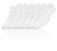 DeoMed Lot de 6 paires de chaussettes de sport antibactériennes unisexes - Non antidérapantes - Fabriquées en UE - Sans coutures - Mini bambou avec technologie Sanitized Actifresh, Blanc., 39-42