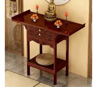 DEOPXF Table D’Autel Bouddhiste en Bambou Naturel Design Vintage Élégant Compartiments Multi-Niveaux pour Encens Et Objets Sacrés Supporte 100kg(Red Sandalwood,50x33x100cm)