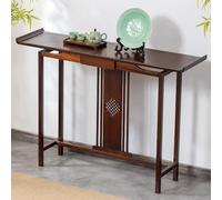 DEOPXF Table D’Entrée Et D’Appoint en Bois Massif Bureau Basculant Style Chinois À Sculptures Ajourées Parfait pour Entrées Et Salons(Carved Design,80cm)