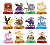 Deorfuy Lot de 12 décorations d'anniversaire mythologiques grecques en nid d'abeille, décoration de table sur le thème de la déesse de la Grèce antique, fournitures de fête prénatale