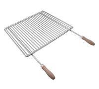 DEOS Grille Barbecue Inox Réglable 50-60x45cm - Grille en Acier Inox AISI 304 - Flexible pour Cheminées Intérieures/Jardin - Grille 50x45cm - Largeur Ajustable 50-60cm - Résistante & Durable