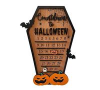 Deosdum Calendrier de Compte à Rebours D'Halloween avec 31 Blocs en Bois | Matériau en Buis, Lisse, Base Robuste, Réutilisable Pendant des Années, Décoration de Bureau DIY