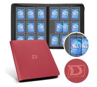 Deoyibu Toploader Album de reliure 100% pour 288 cartes à collectionner Toploader, 9 pages avec cuir synthétique pour cartes à collectionner rigides de 7,6 x 10,16 cm, idéal pour TCG, MTG, etc. Rouge