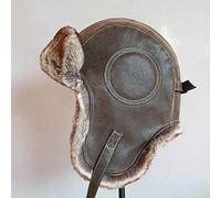 DEPAJA Chapka Homme Hiver Ushanka Chapeau Hommes Femmes Pilote Aviateur Bomber Trappeur Chapeau Fausse Fourrure Cuir Bonnet De Neige avec Oreille Rabats,Brown,56-58Cm