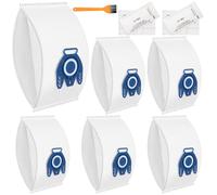 DEPAR Lot de 6 sacs d'aspirateur pour aspirateur Miele GN HyClean 3D Efficiency, convient pour Complete C2/C3, comprend 2 filtres de protection du moteur, 2 filtres d'échappement et brosse de