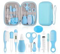 DEPAR Trousse de Soin Bebe Naissance,Ensemble de 13 Pièces,Kit Soin Bebe,Équipé de Set Manucure Bebe,de Peignes et D'autres Ensembles de Soins de Sécurité pour Bébé,Baby Daily Care Essentials (Bleu)