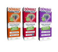 Déparaz-Poux® - Mega Pack Anti-Poux Complet 3 Étapes : Lotion Crystal + Shampooing Traitant + Shampooing Préventif 2-en-1 | Élimine & Protège Contre Poux et Lentes | 100% Efficace - lot de 3
