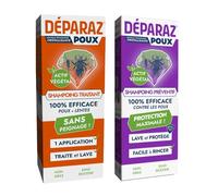 Déparaz-Poux® - Pack Shampooings Anti-Poux Complet | Shampooing Traitant 100% Efficace + Shampooing Préventif 2-en-1 | Élimine & Protège Contre Poux et Lentes | Sans Insecticide, Sans Peignage | Lot d