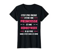 Départ Métier directrice Humour fille princesse directrice T-Shirt