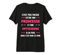 Départ Métier Opticienne Humour Fille Princesse Opticienne T-Shirt Haut de Gamme