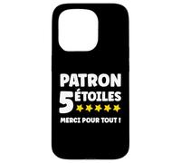 Départ Super Patron Humour 5 étoiles Merci Patron Coque pour iPhone 15 Pro